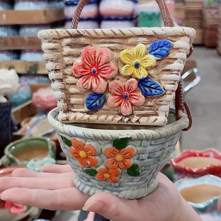 有孔.凑单10元陶瓷花盆发货！