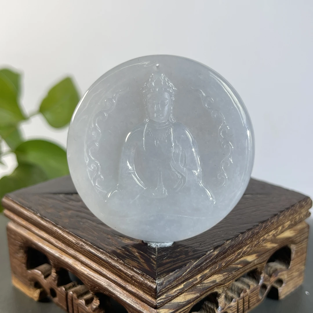 JSW27-56  天然缅甸翡翠A货  净瓶观音