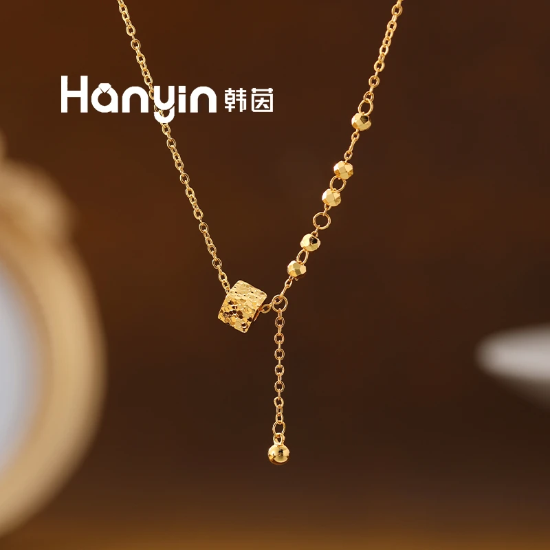 铜合金项链 龙鳞碎冰冰超闪方块搭配蹦迪珠项链轻奢高级感