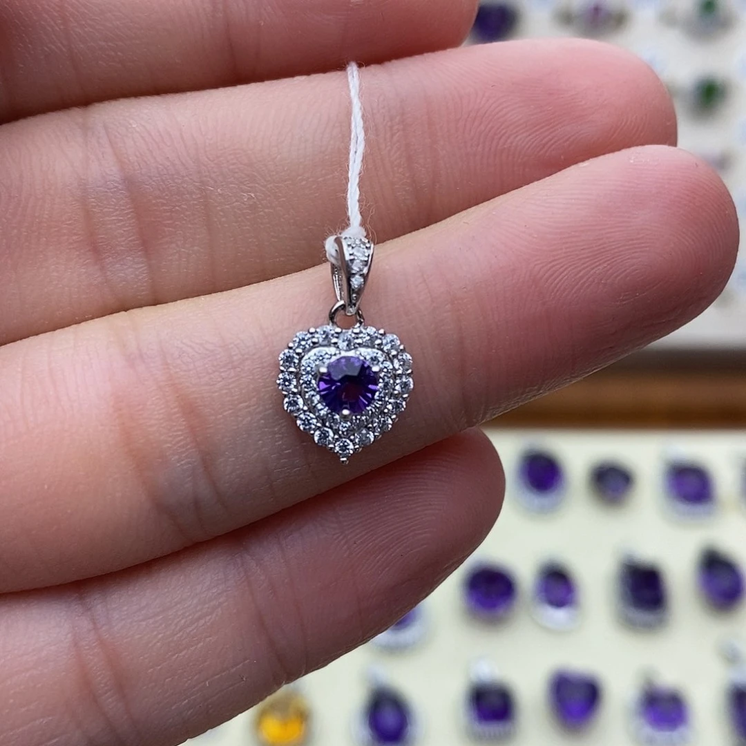 紫晶珠宝半成品银S925镶嵌