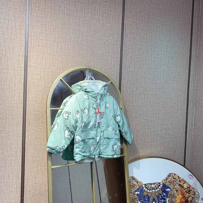 E365   宝宝蓝色拼接上衣外套  加绒  冬款