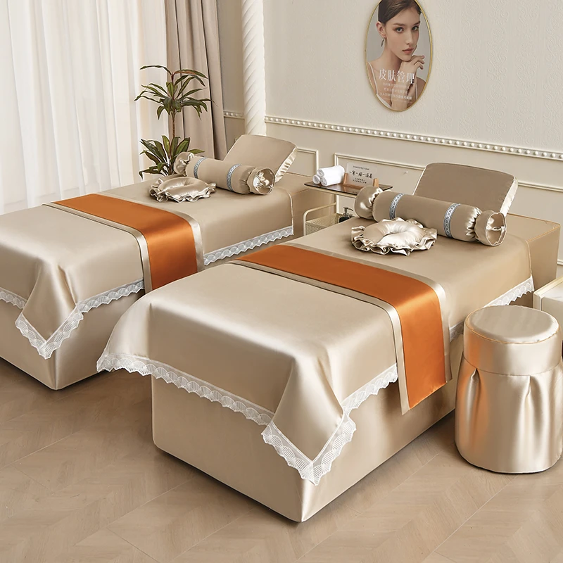 美容床罩四件套理疗高档专用美容院按摩洗头轻奢床单床套四季通用