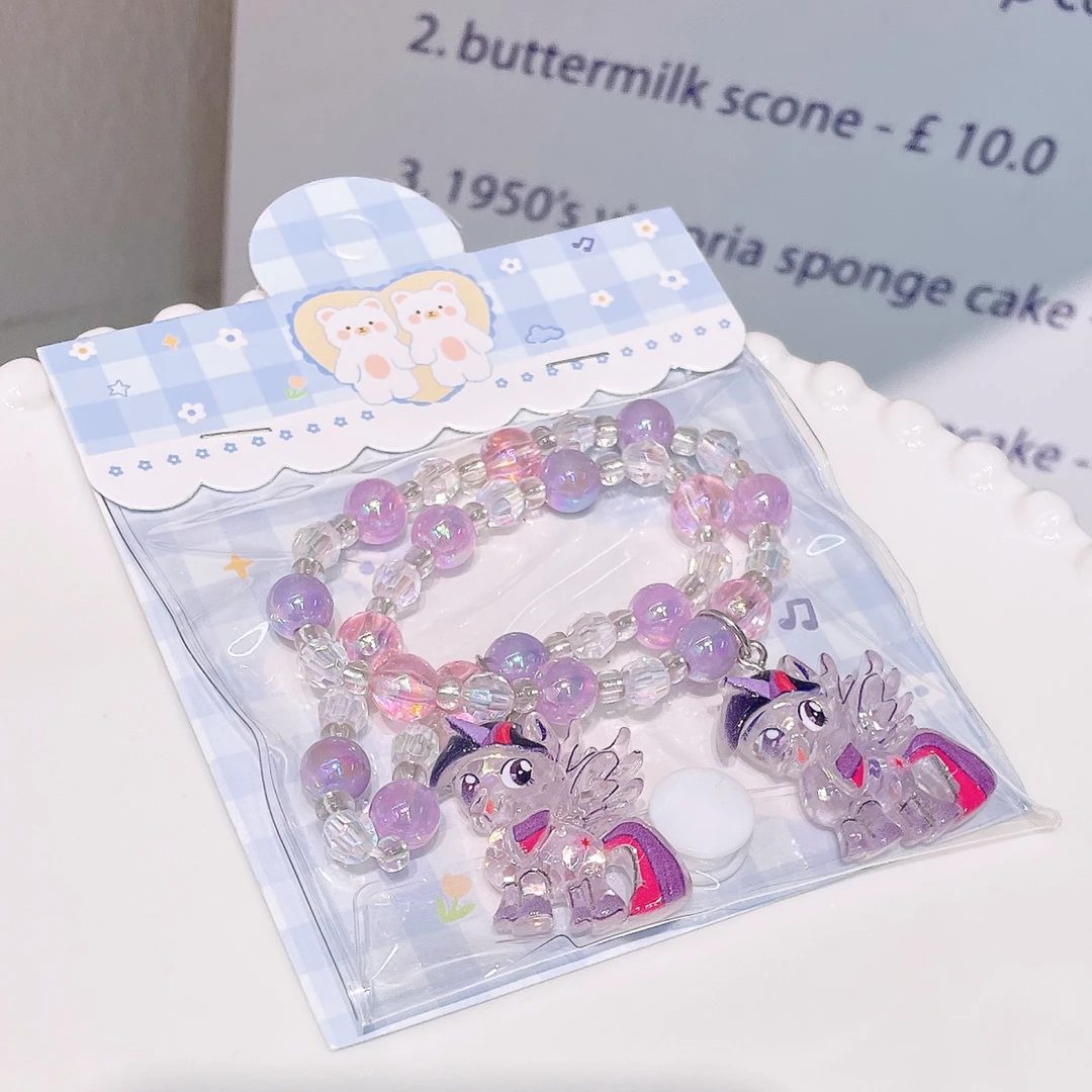 A-7950（满10飞）bh 1包2个紫悦小马爆闪切面珠珠手链     发圈