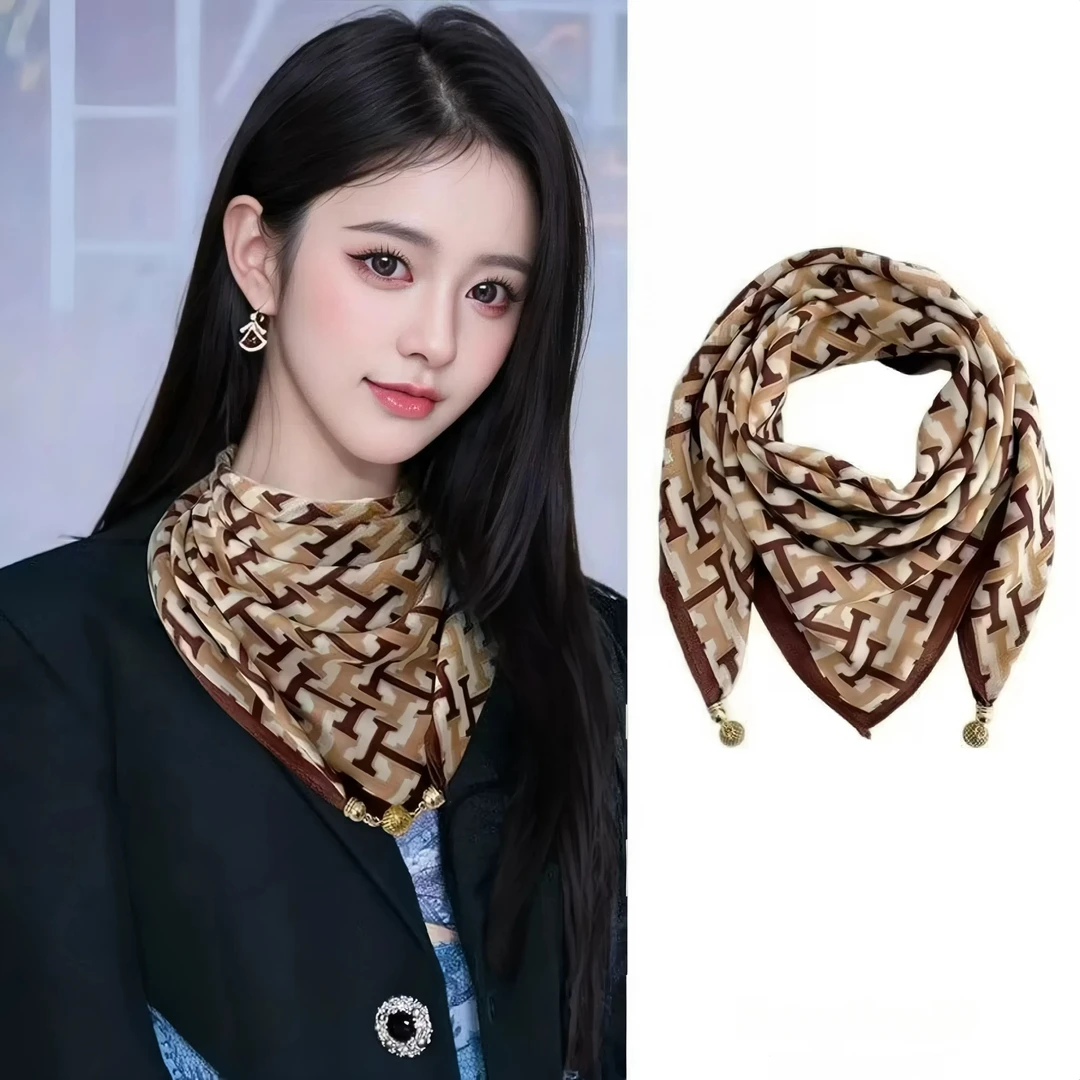 韩衣奇迹围巾气质时尚百搭韩版印花豹纹千鸟格波点碎花春秋夏季