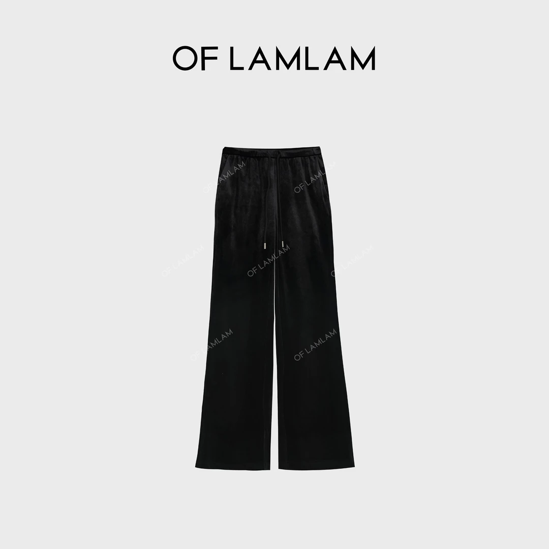 "丝绒流光"丝绒微弹抽绳轻微辣时尚运动休闲裤 OFLAMLAM M25K8041