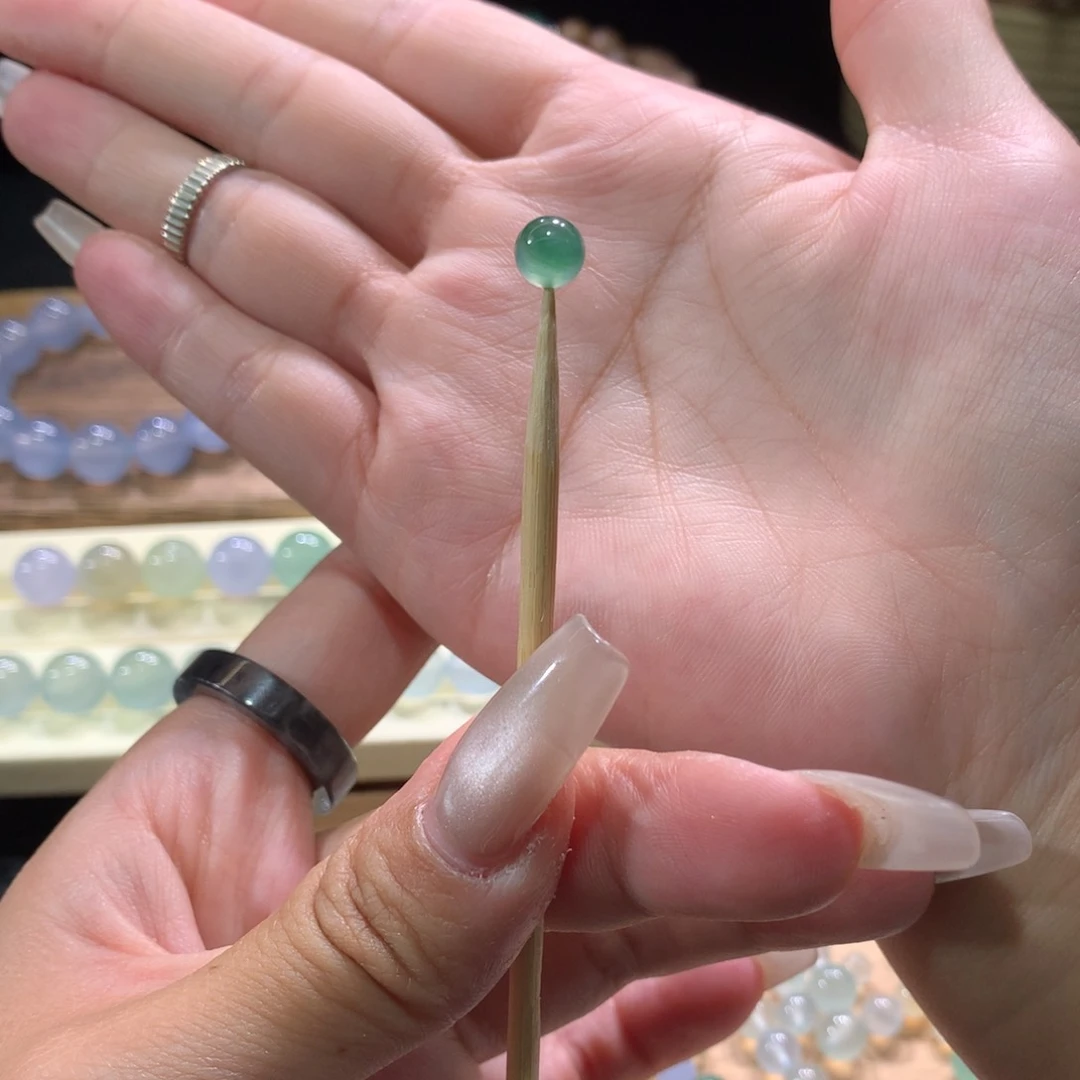 未镶嵌手串翡翠冰飘浓阳绿