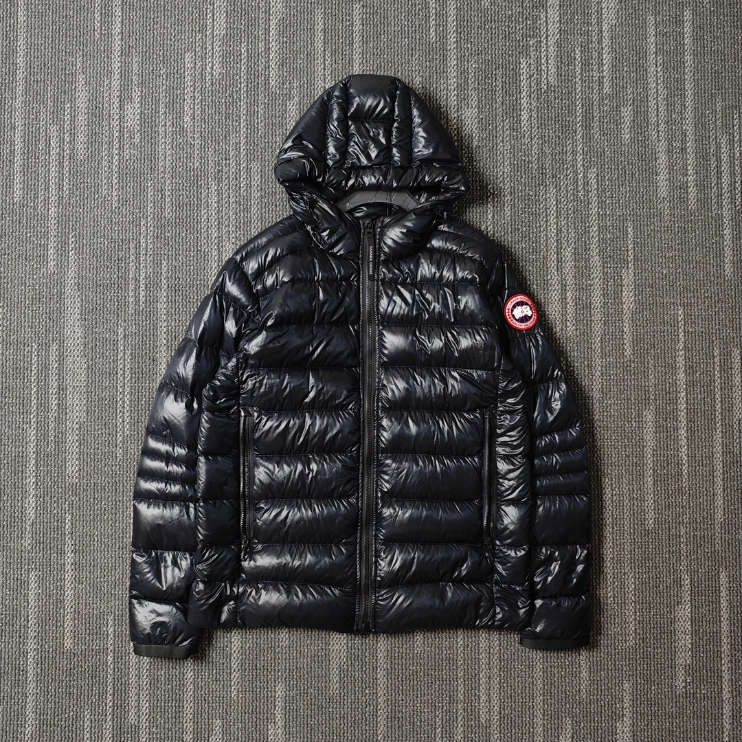 99新 CANADA GOOSE 纯色连帽拉链长袖羽绒外套/XL码/6234