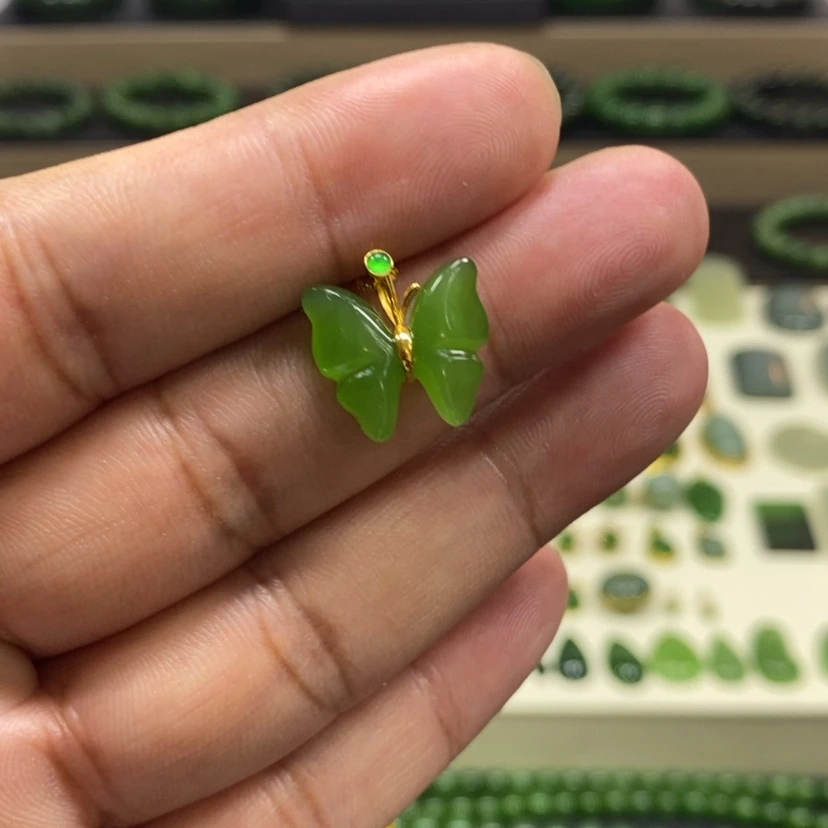 【闪购商品】和田玉（碧玉）18K金镶嵌颈饰
