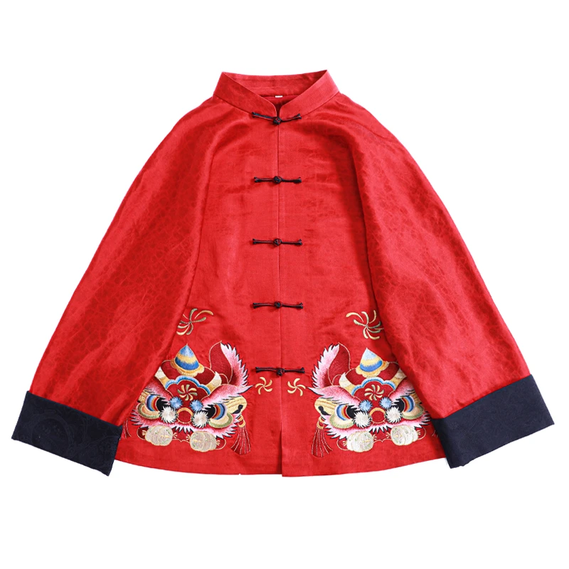 「醒狮献瑞」乐锦坊复古中国风手工原创设计感日常百搭女装汉服上衣