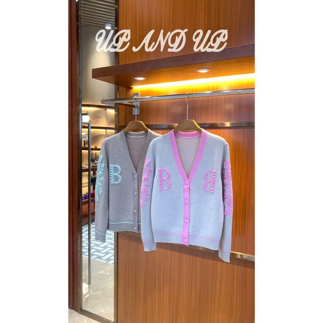 早春新款刺绣立体钩花针织羊绒显瘦百搭开衫外套