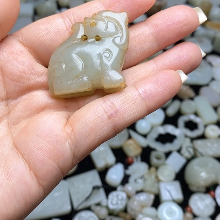 和田玉未镶嵌挂件@**曼