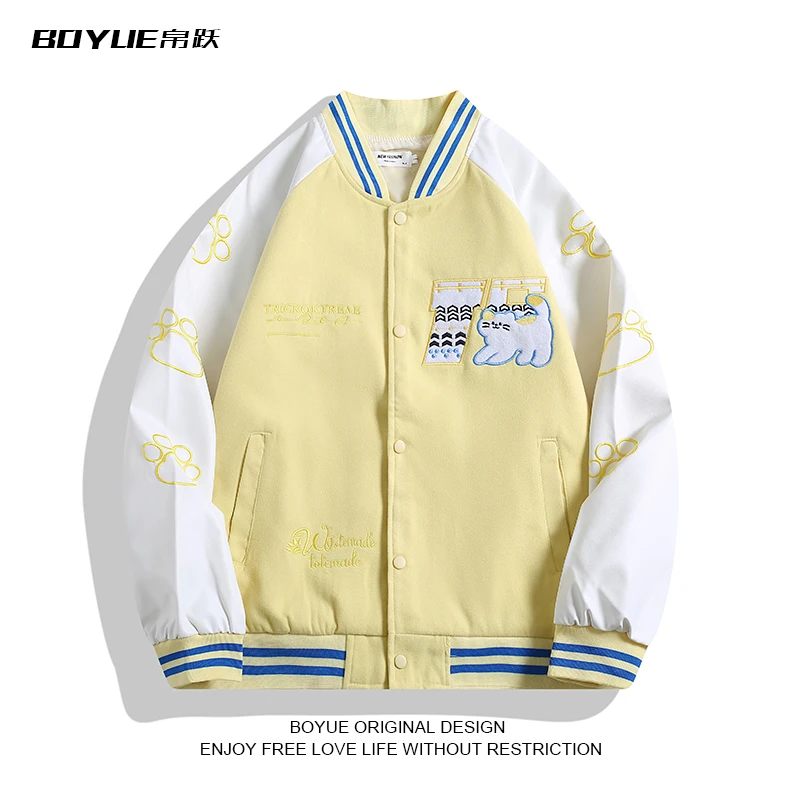 BOYUE帛跃日系甜美学院风棒球服可爱刺绣韩版春季新款休闲夹克潮