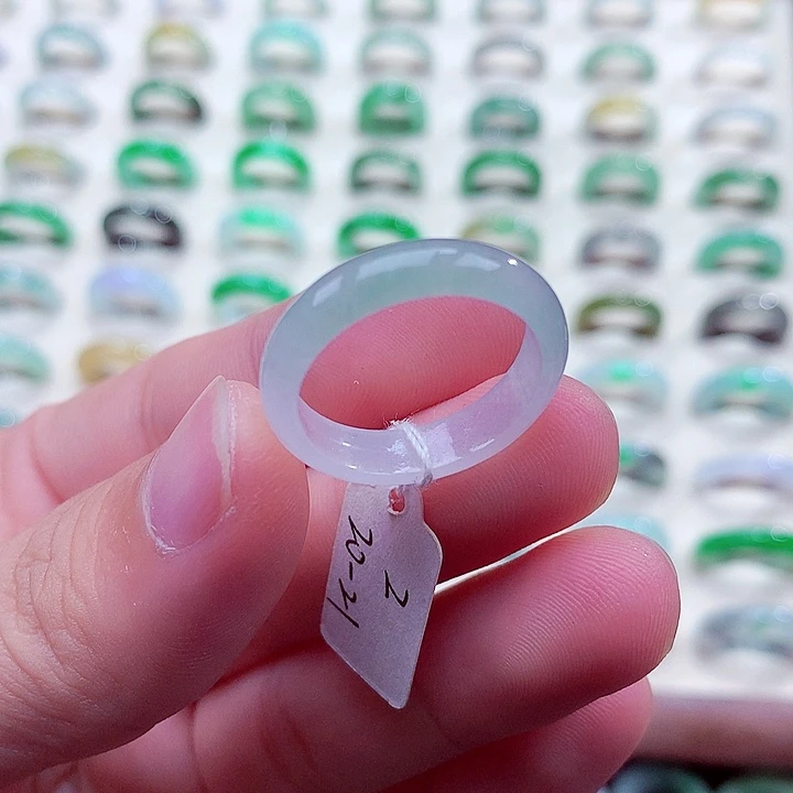 翡翠未镶嵌戒指20-21号