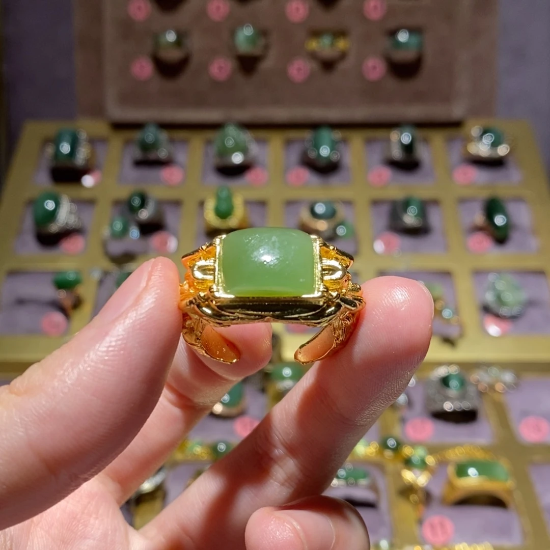 和田玉（碧玉）戒指未镶嵌