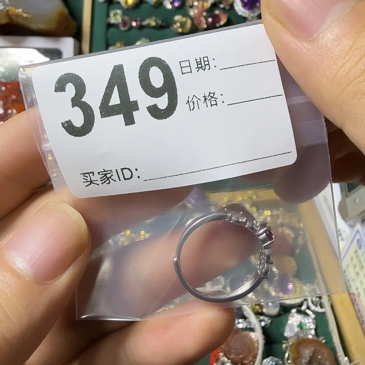 红宝石戒指银S925镶嵌酱*
