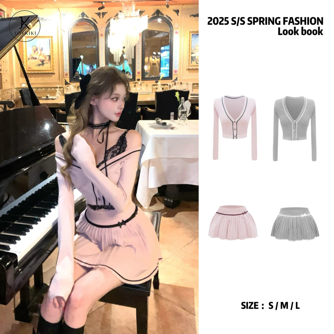 JOYKIKI金金【心动慕斯】春季运动风拼接撞色设计感套装J25A168