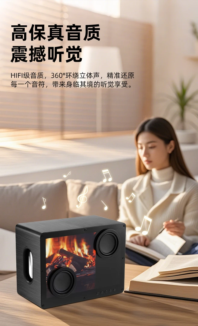 悬浮透明字幕桌面氛围灯蓝牙音箱无线立体低音炮男生女生老婆礼品