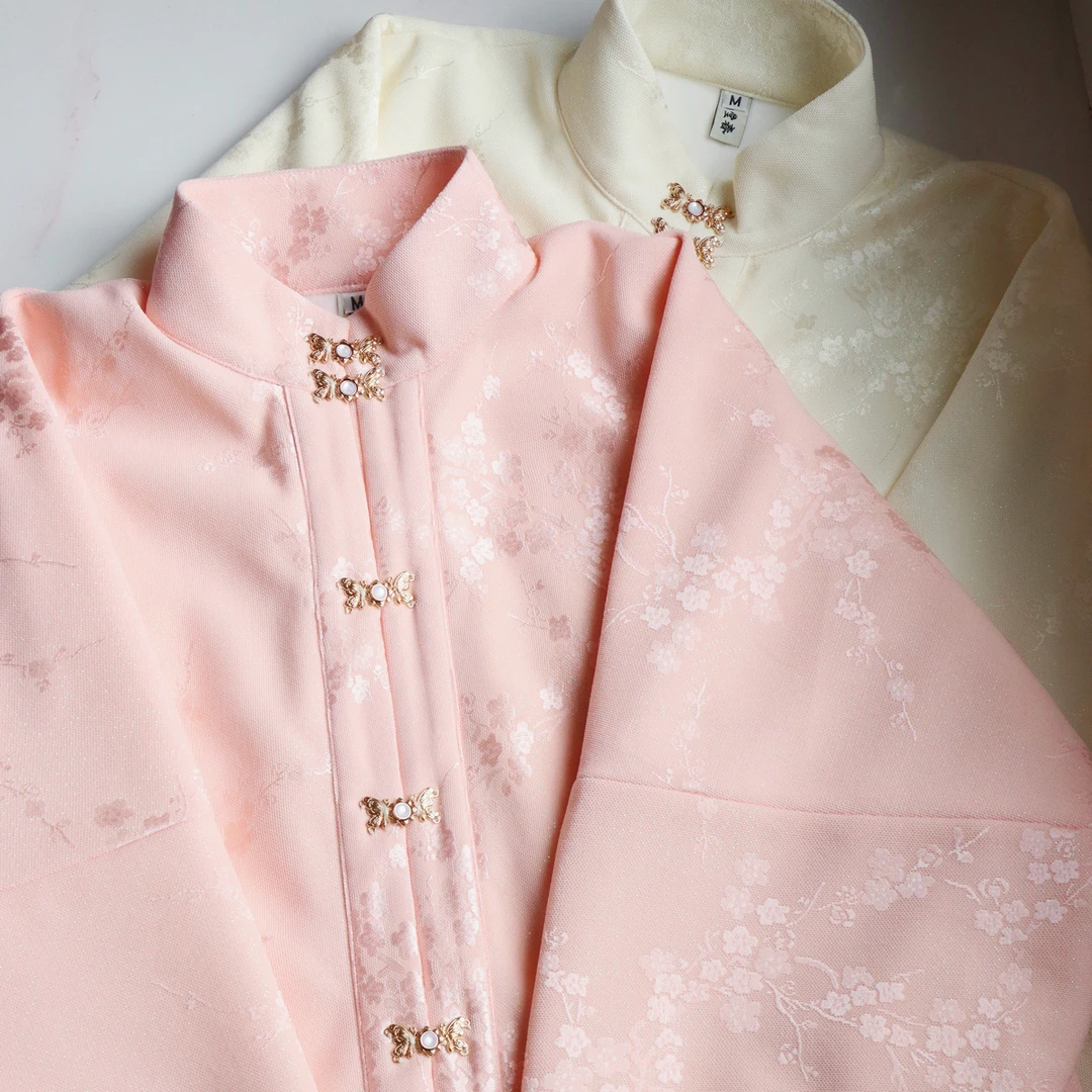 画堂春【寒梅】原创三层复合绒明制立领对襟弓袋袖比甲保暖汉服