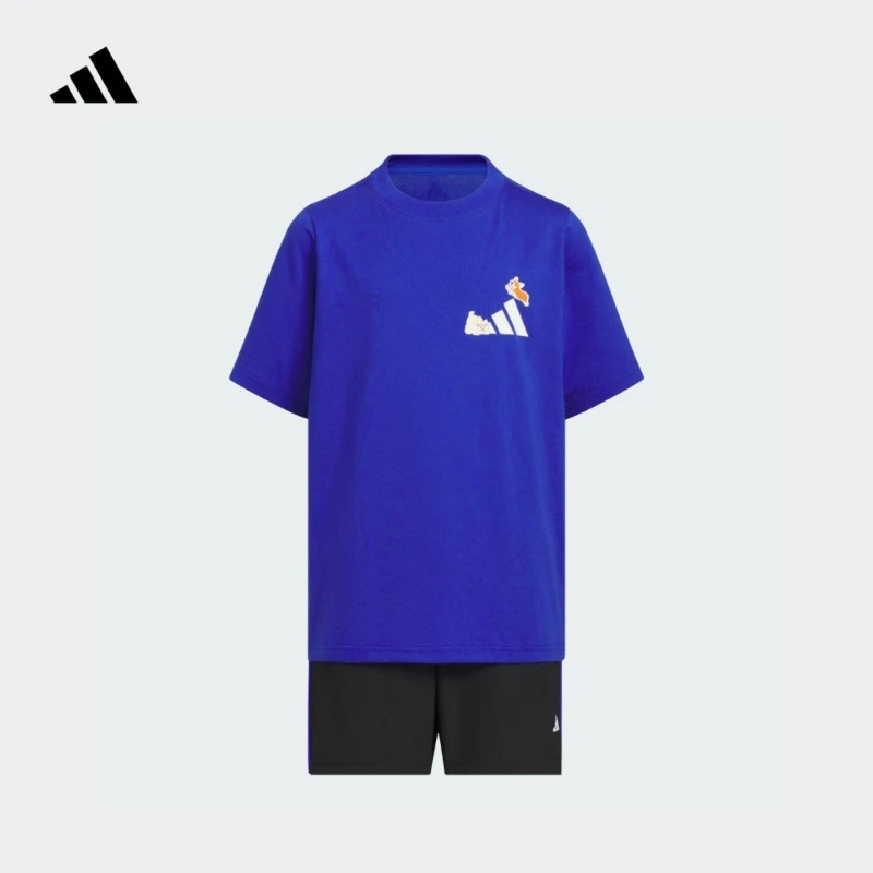 adidas阿迪达斯官方儿童装男女大童夏季休闲运动短袖套装 KC8469