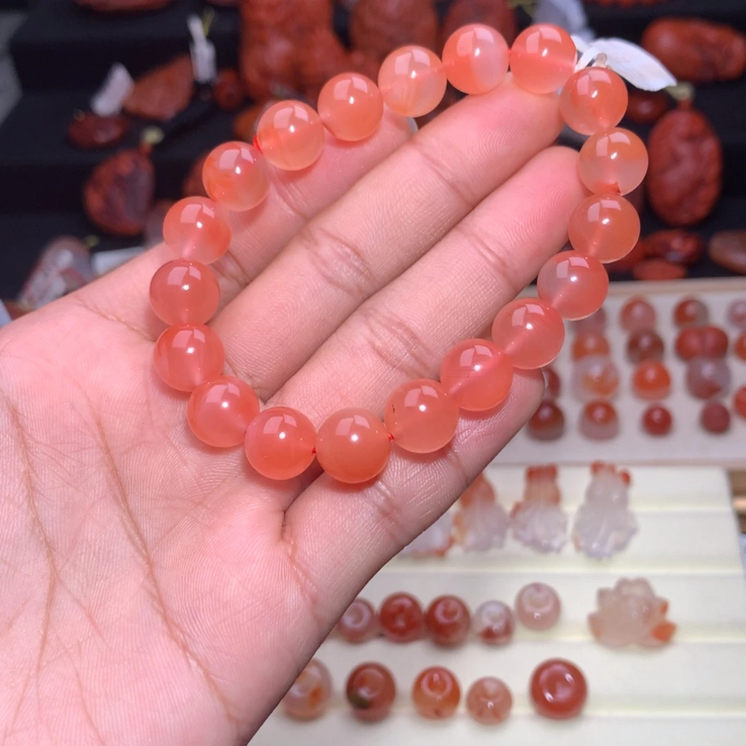 南红玛瑙未镶嵌珠宝半成品冰粉手串