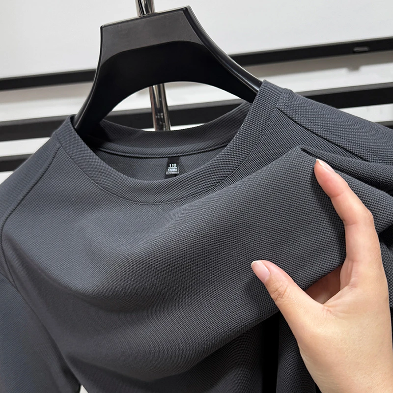 BOY NORMAN高级感男士t恤短袖圆领透气冰玉凉感短袖夏季冰丝polo