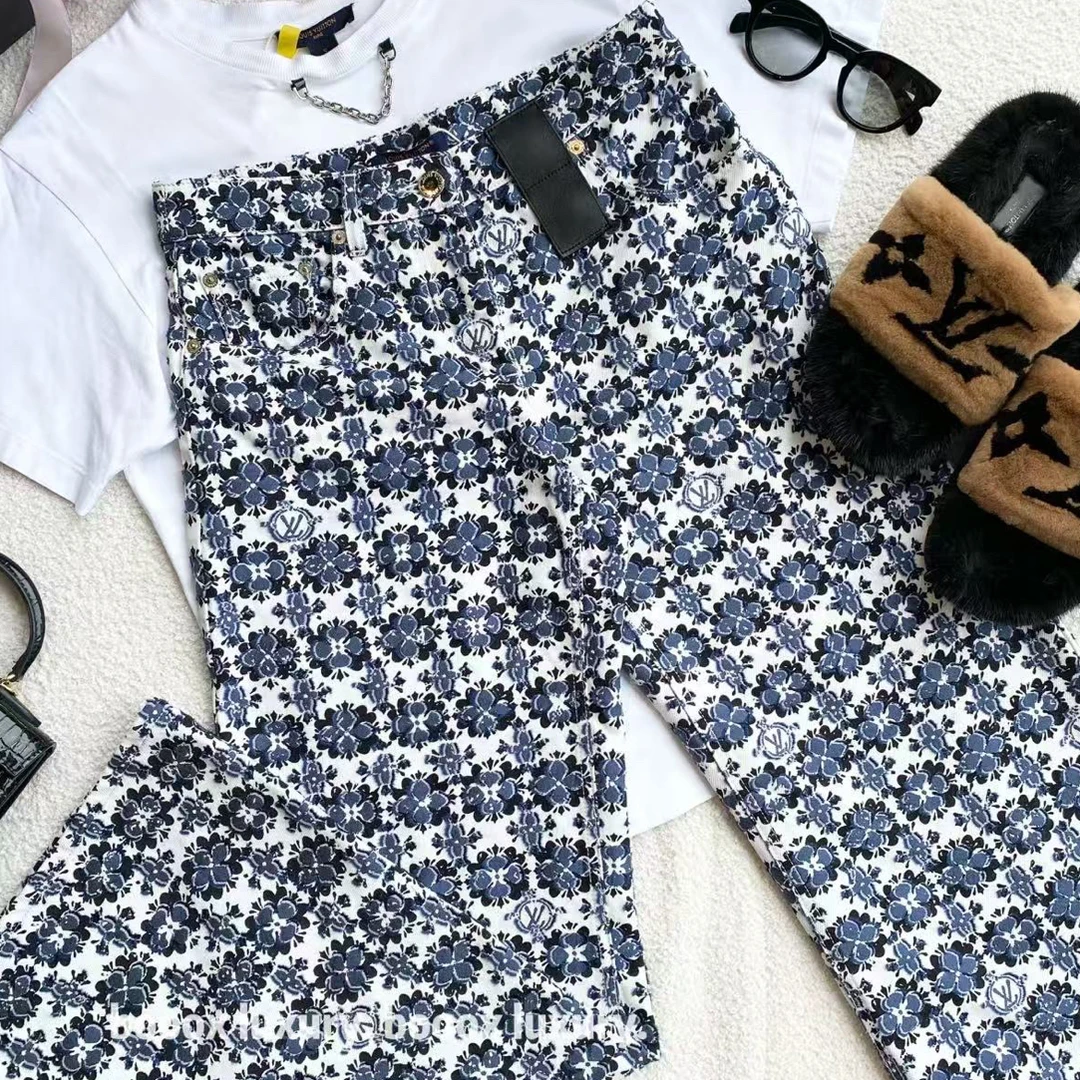 99新 LouisVuitton/路易威登 rr  qq917  24ss青花瓷牛仔裤 34码