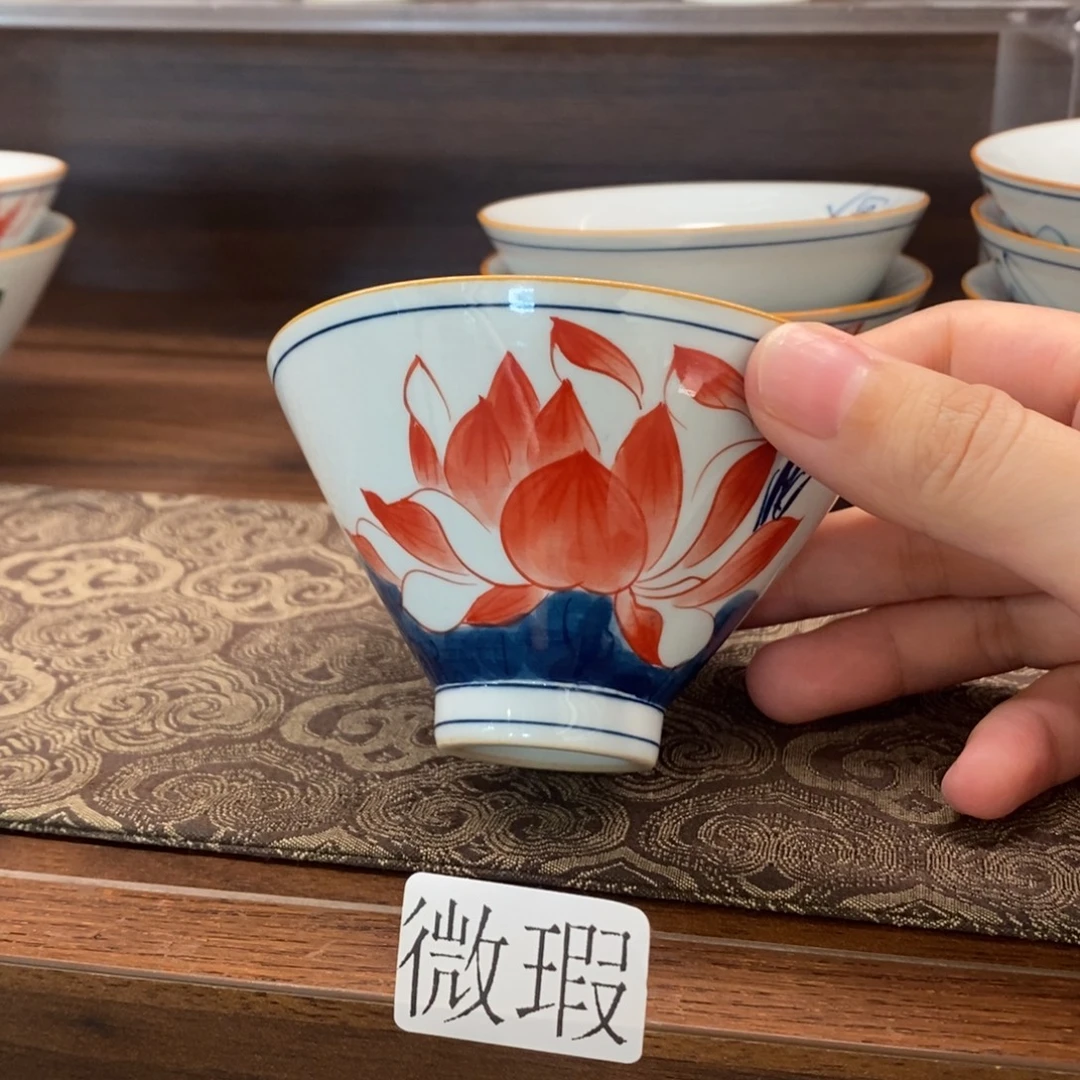 釉下彩老陶泥手工绘制