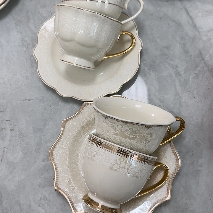 Y***h瓷法式咖啡杯碟混搭款4套微瑕