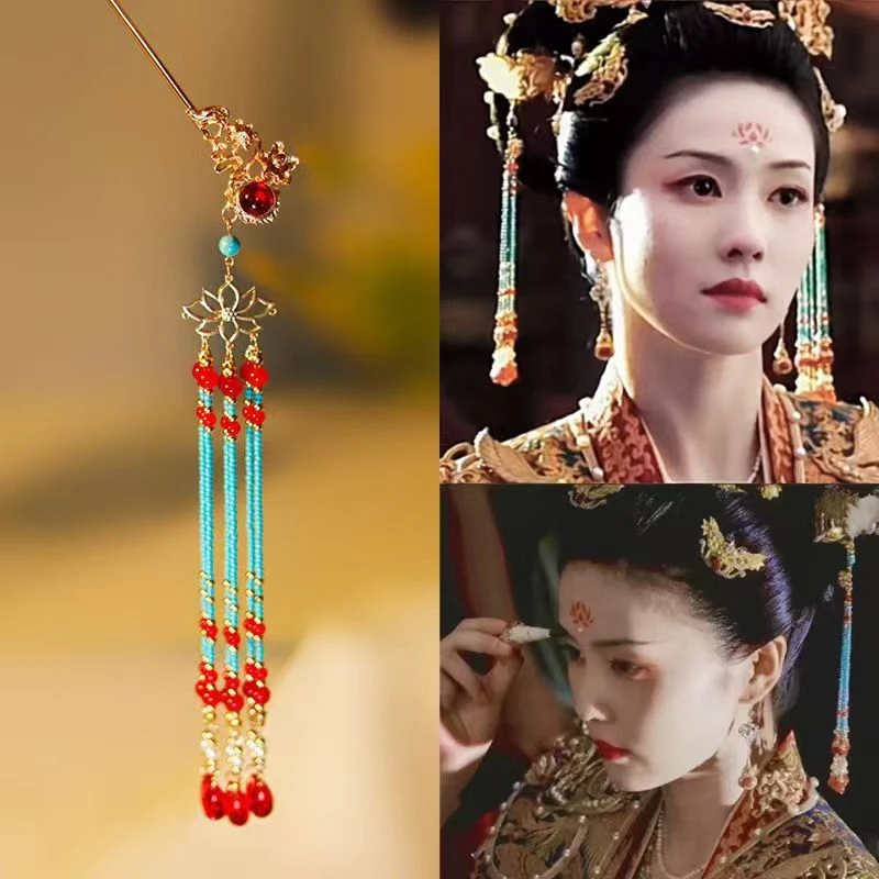 宁安如梦白鹿同款发饰古风古装凤冠配簪新娘国风头饰