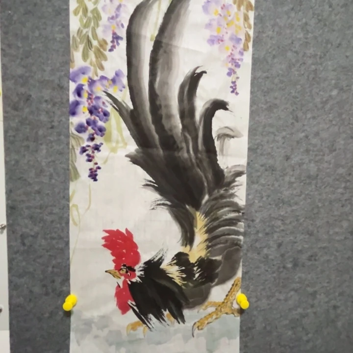 竖款大鱼书画艺术作品