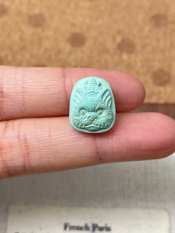 天然原矿绿松石法斗牌子散珠配珠DIY配件提溜文玩配饰总1.87g