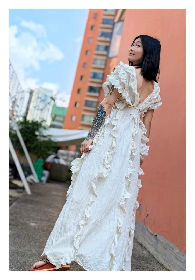 泰国清迈设计师生态棉网红沙滩仙女裙