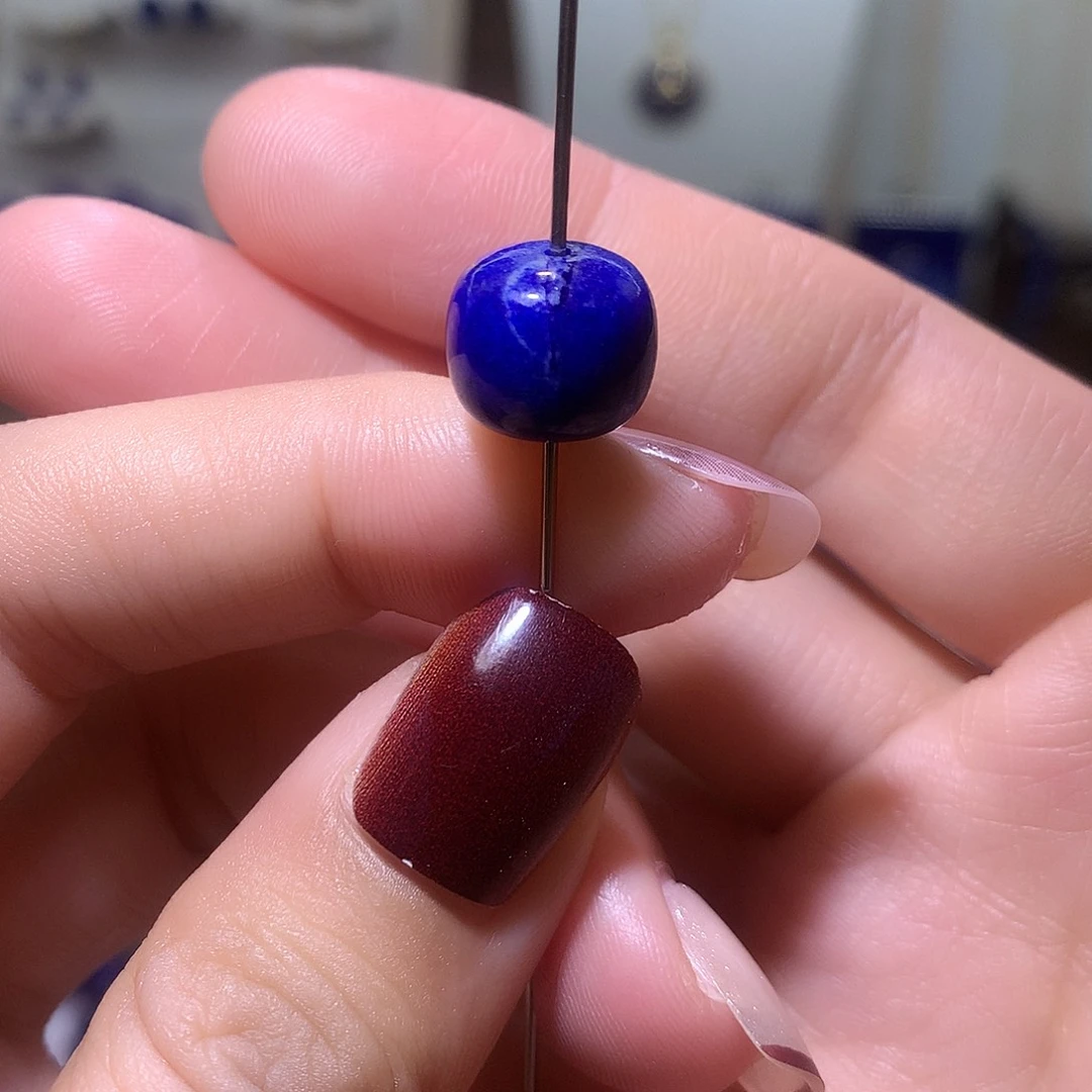 青金石未镶嵌天然原矿老型珠11.6m