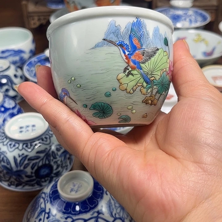 珐琅彩荷花缸杯111111111