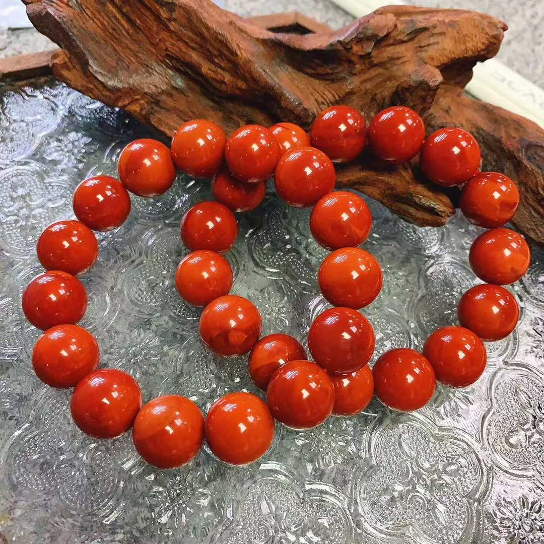 【领源】南红四川瓦西高货精美满色满肉火焰纹手串（多样式发其一）