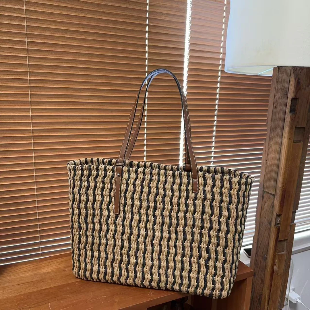 【那尚新品】经典时尚个性草编斜挎大容量托特包