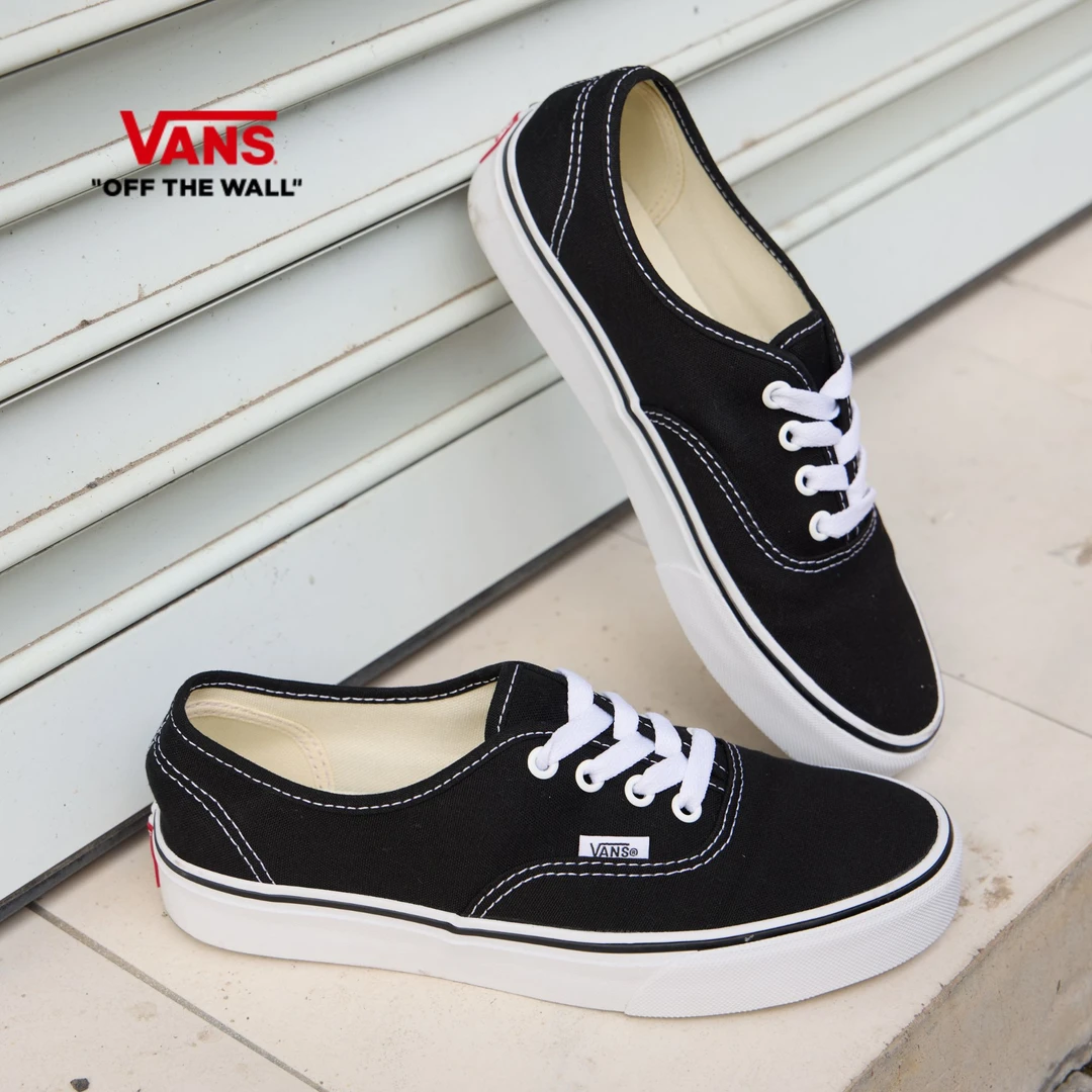 VANS范斯经典款Authentic黑色高街时尚潮流户外帆布鞋EE3BLK