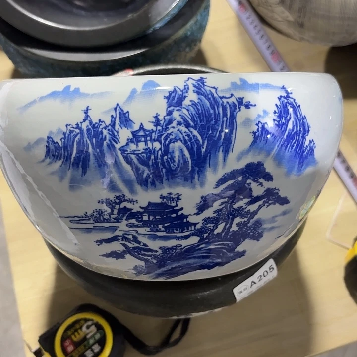 陶瓷鱼缸清花山水24-13