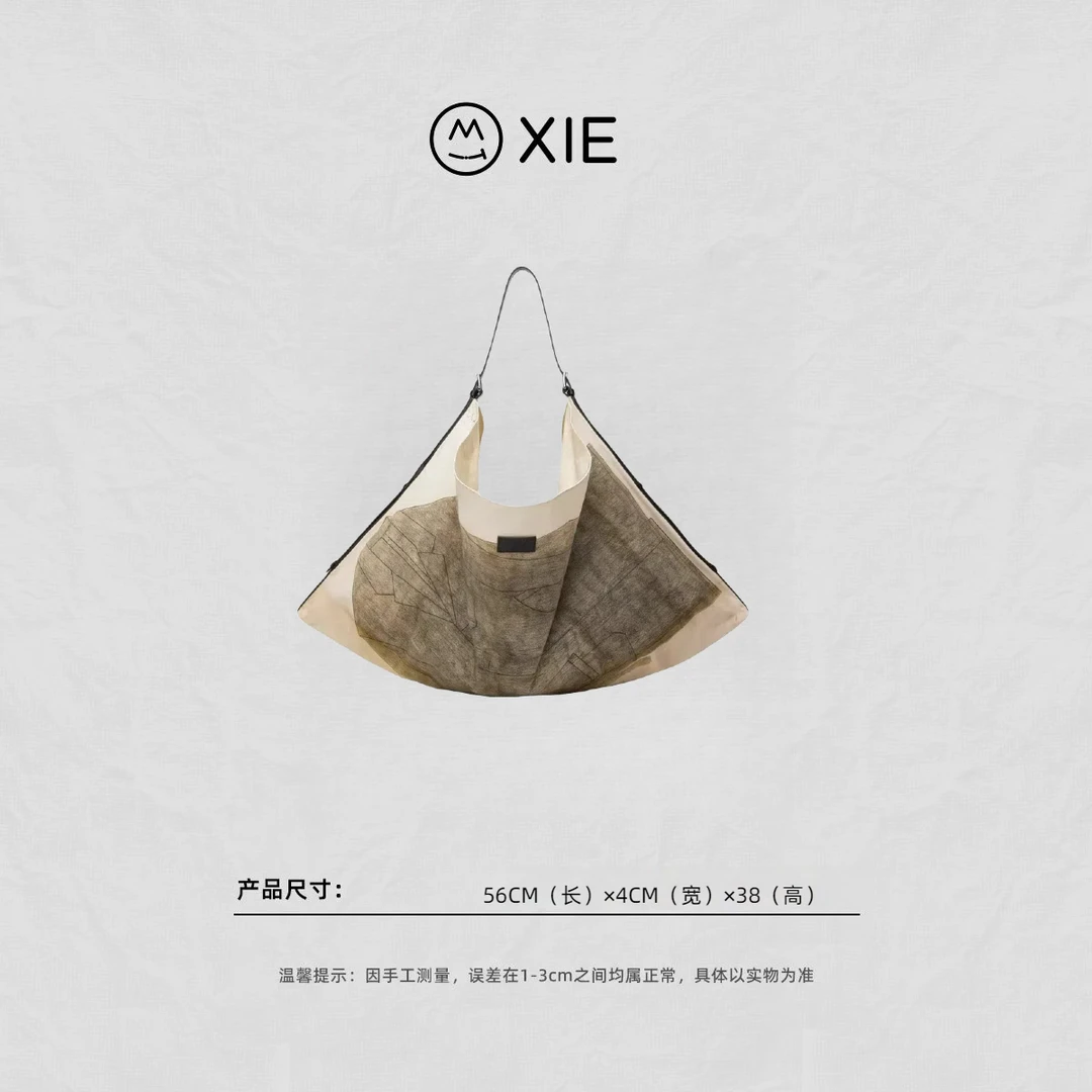 【蟹老板优选】法国勒梅尔艺术家手绘HOBO时尚帆布休闲慵懒大托特