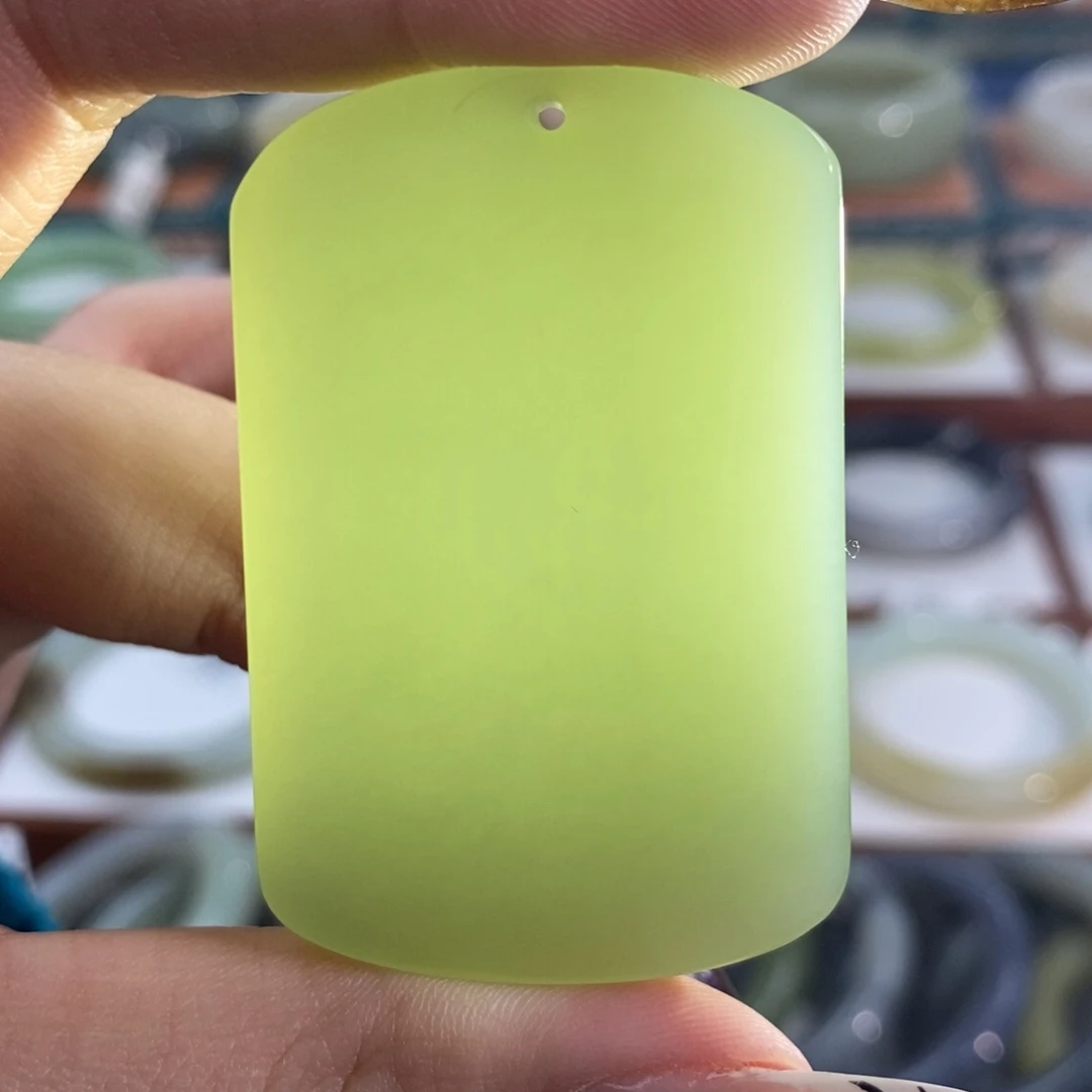 和田玉未镶嵌手镯青海冰晴平安无事牌