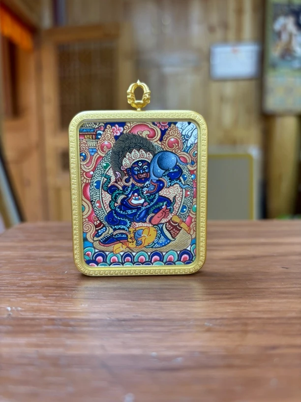 热贡纯手绘唐卡黑财神