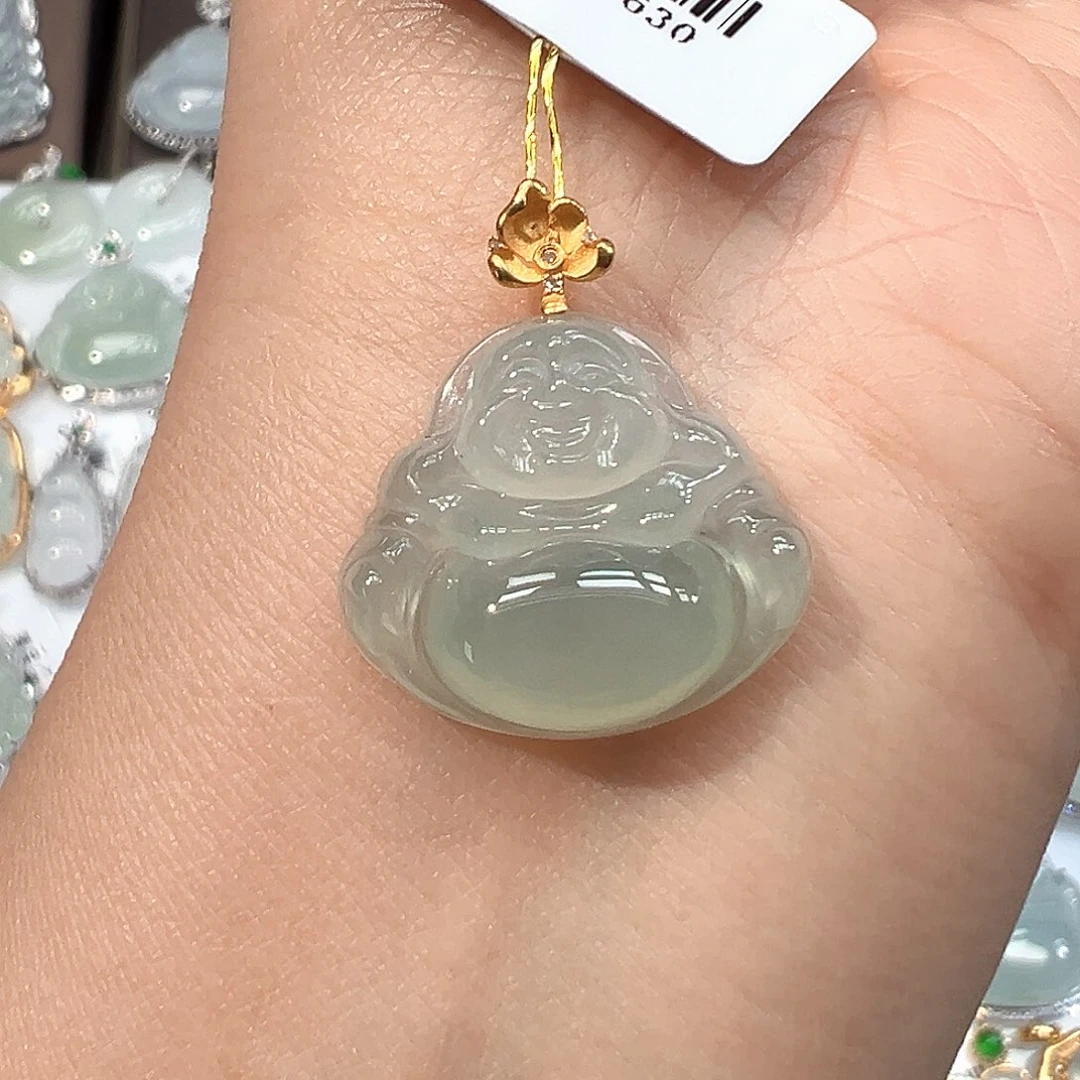 翡翠18K金镶嵌吊坠(不含链)1630