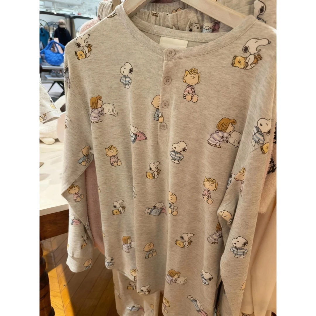 韩系可爱卡通史努比印花睡衣女秋冬2025款可出门长袖家居服套装yj