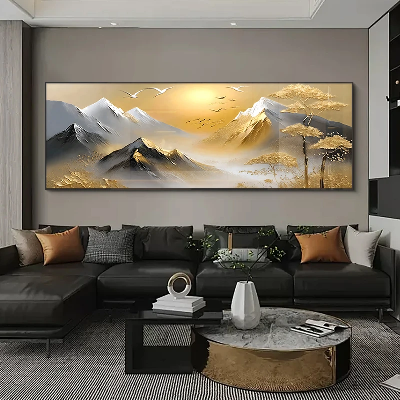 【银河】镶钻日照金出客厅沙发装饰画现代背景墙挂画200*70