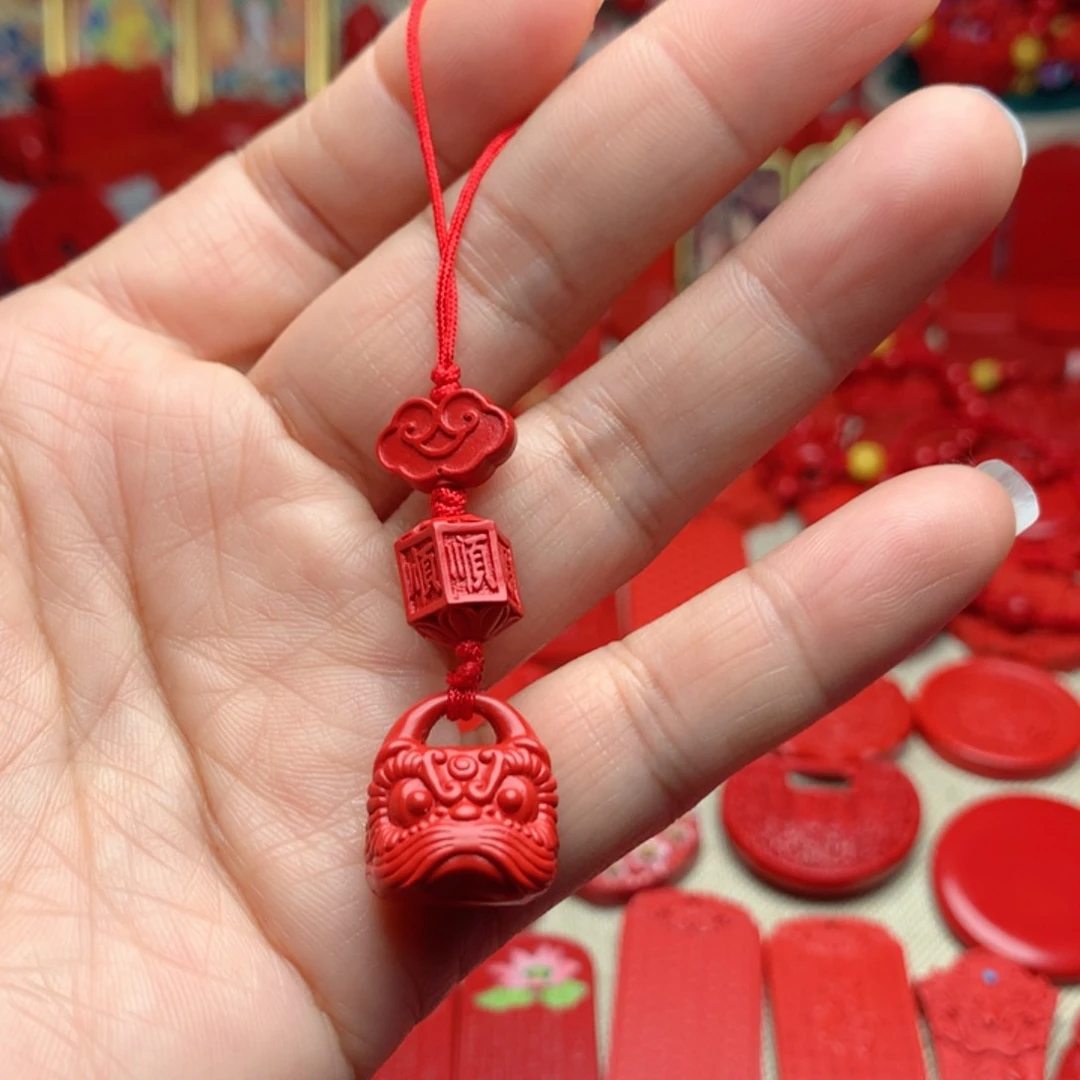 天然辰砂工艺品朱砂手机坠