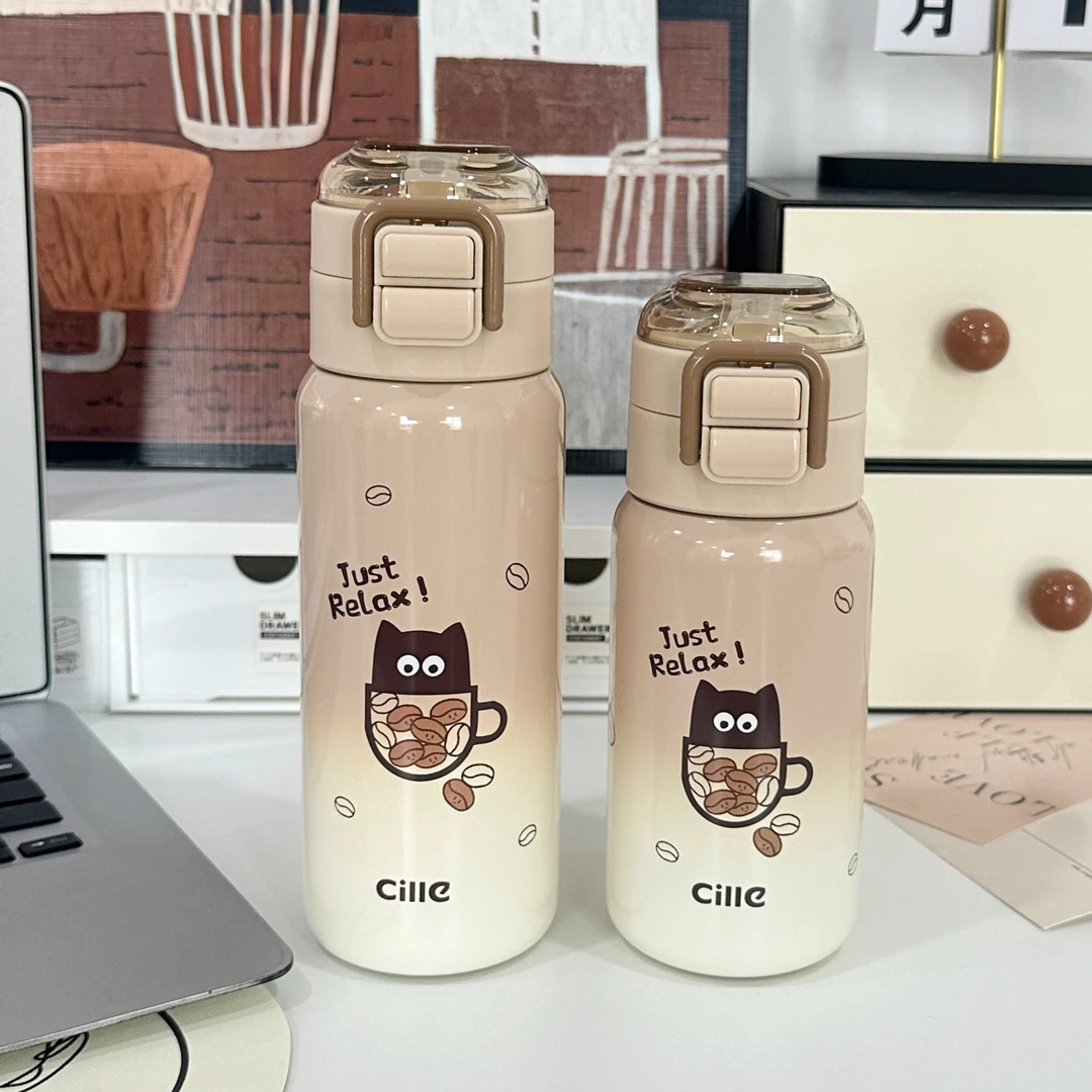 希乐儿童保温杯中小学生上学专用吸管水杯男女孩便携杯子2025新款