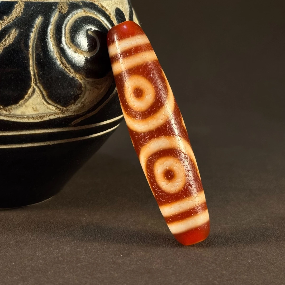 金蟾藏式天然红肉玛瑙精品收藏级58mm宝盖三眼镶蚀玛瑙颈饰