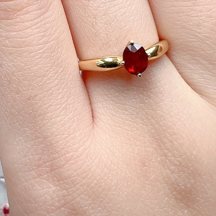 银S925镶嵌戒指红宝石