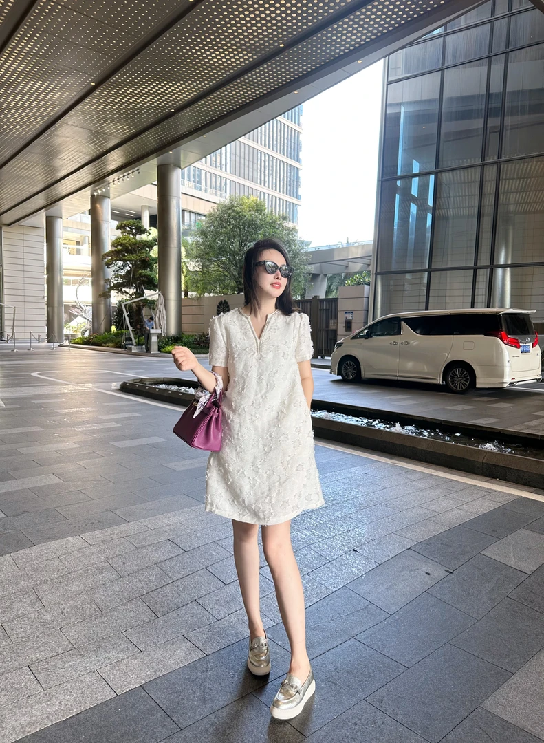 欣雨【名媛度假裙】夏季时尚短袖显瘦连衣裙050351
