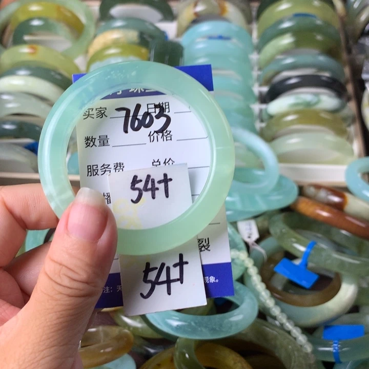 未镶嵌蛇纹石玉手镯7603